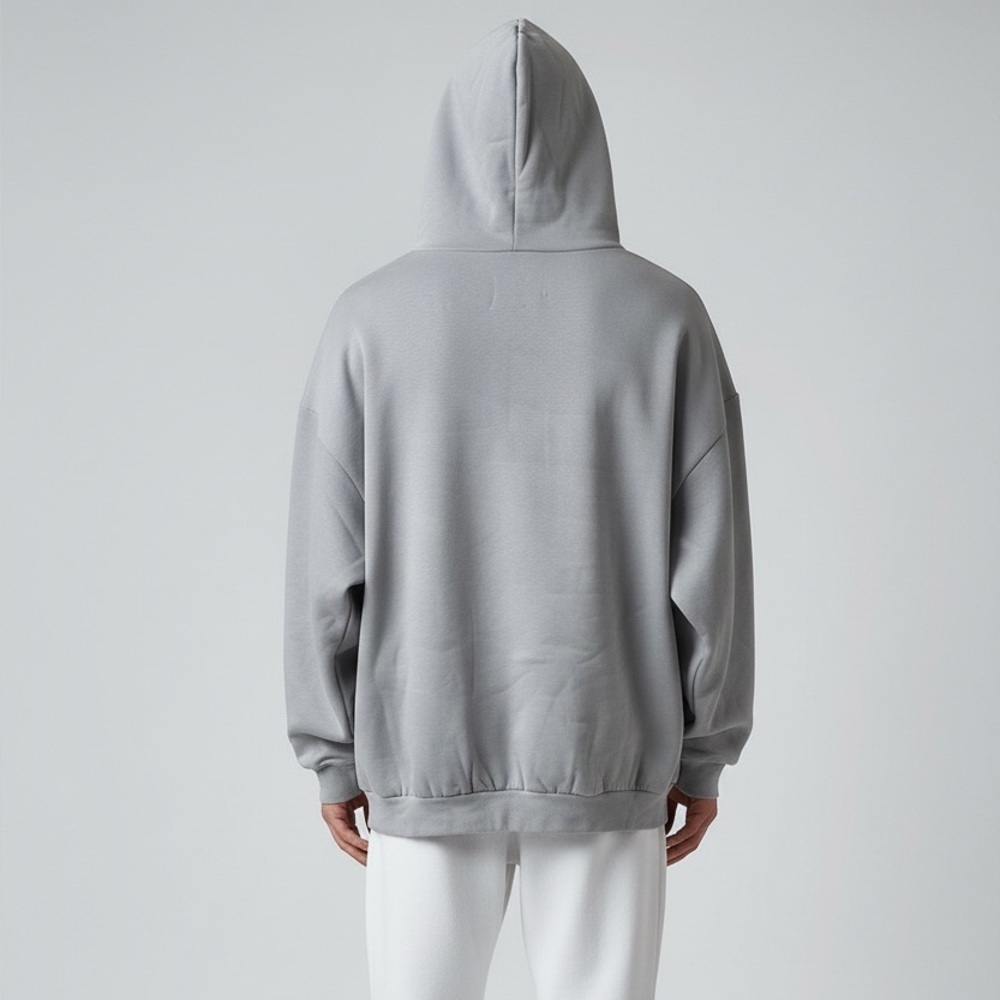 Essentials Gray Hoodie with Red Print - Picture 2 of 9